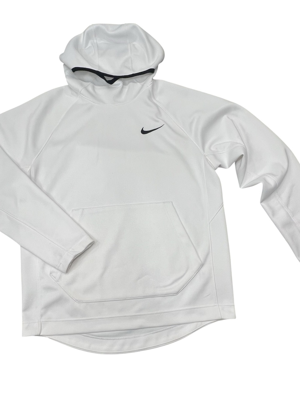 Nike Dri-FIT Men's Pullover Hoodie M Regular White/Black Logo Pockets